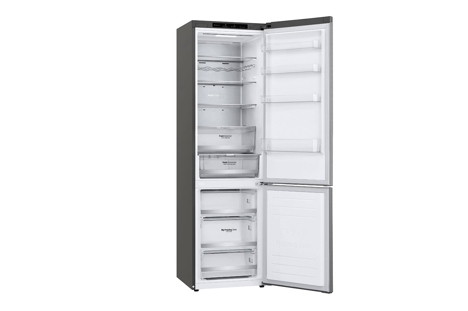 LG ??Kühl-Gefrierkombination | ?384? Liter Nutzinhalt | Energieeffizienzklasse? C? | ?Steel? | ?203 cm? | ?Inverter Linear Kompressor? | ?LG GBB72PZVCN1, GBB72PZVCN1