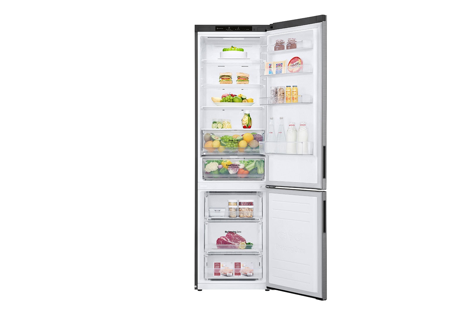 LG Kühl-Gefrierkombination | 384 Liter Nutzinhalt | Total No Frost | DoorCooling+? | LINEARCooling | FRESHConverter? | LG GBP62PZNBC, GBP62PZNBC