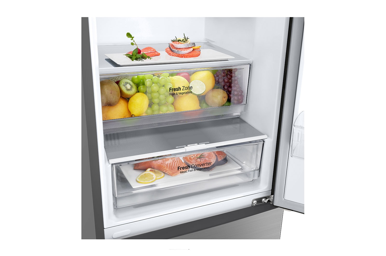 LG Kühl-Gefrierkombination | 384 Liter Nutzinhalt | Total No Frost | DoorCooling+? | LINEARCooling | FRESHConverter? | LG GBP62PZNBC, GBP62PZNBC