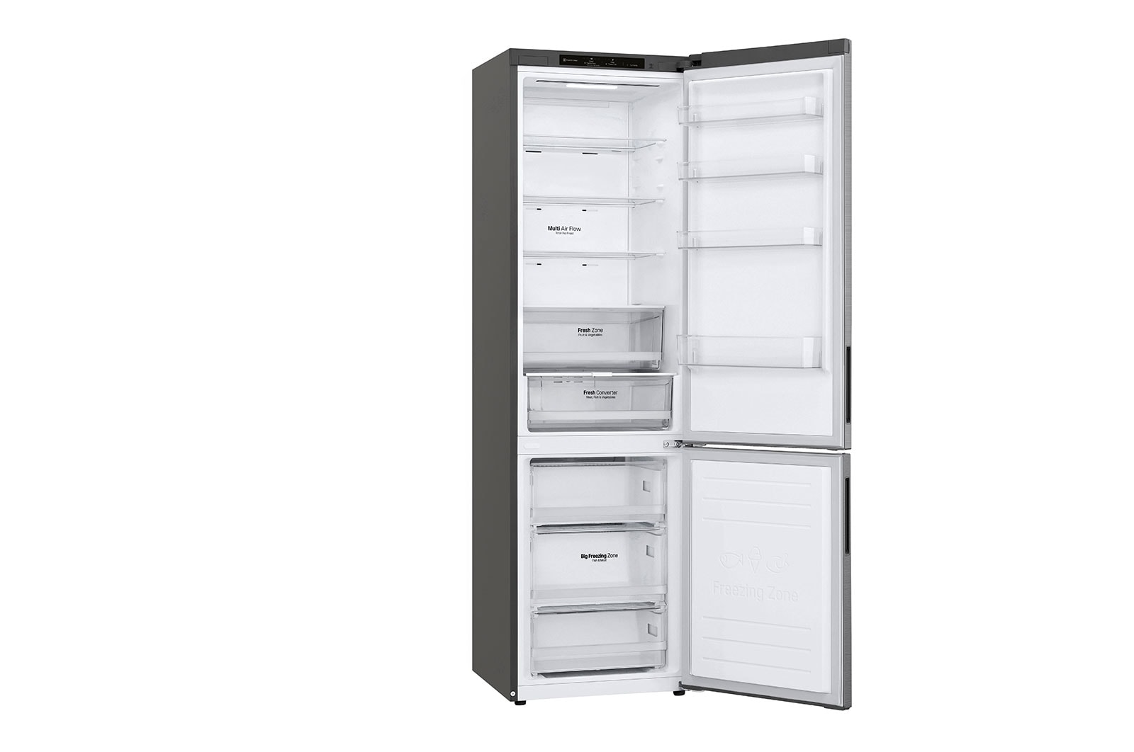 LG Kühl-Gefrierkombination | 384 Liter Nutzinhalt | Total No Frost | DoorCooling+? | LINEARCooling | FRESHConverter? | LG GBP62PZNBC, GBP62PZNBC