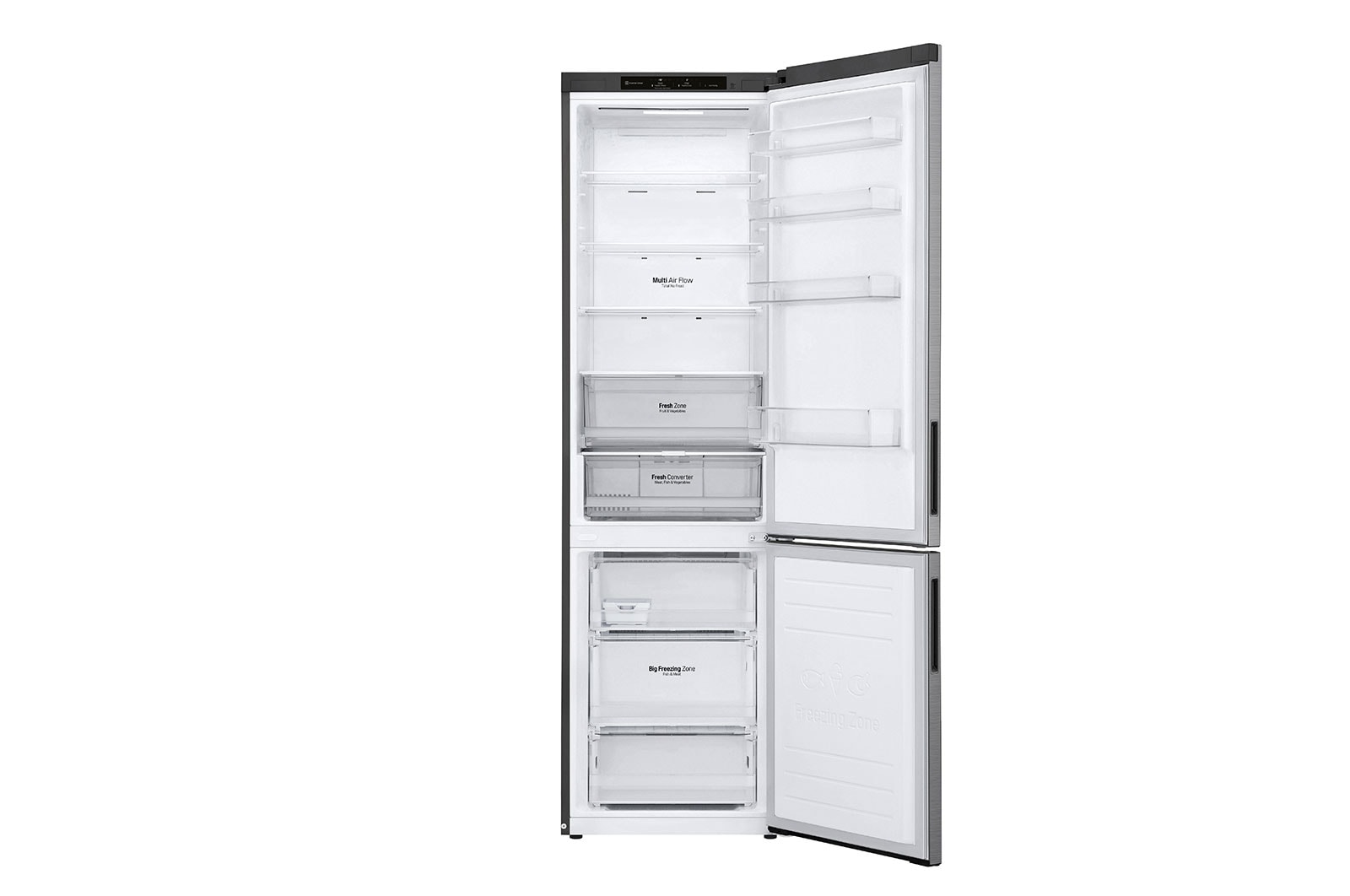 LG Kühl-Gefrierkombination | 384 Liter Nutzinhalt | Total No Frost | DoorCooling+? | LINEARCooling | FRESHConverter? | LG GBP62PZNBC, GBP62PZNBC