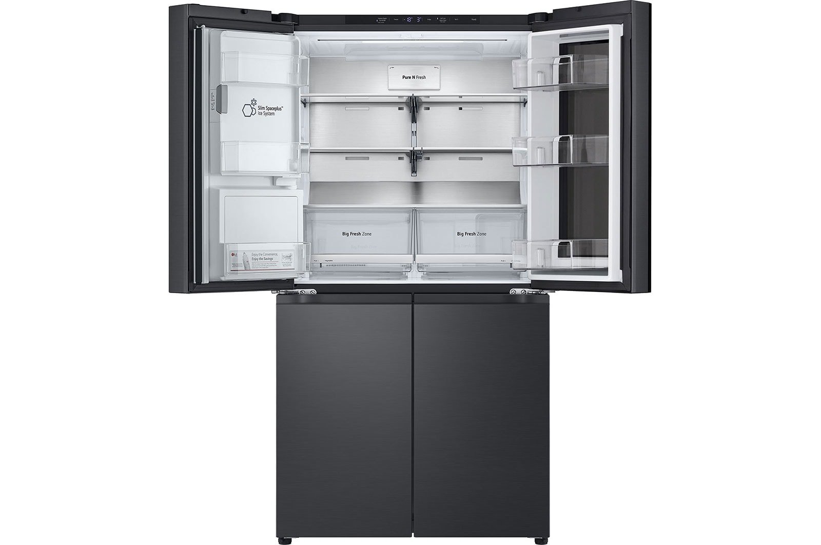 LG Multi Door mit InstaView? | Eis-, Crushed Ice- und Wasserspender | 638 Liter Kapazit?t | ?Energieeffizienzklasse ?E? | Festwasseranschluss | GMG960EVJE, GMG960EVJE