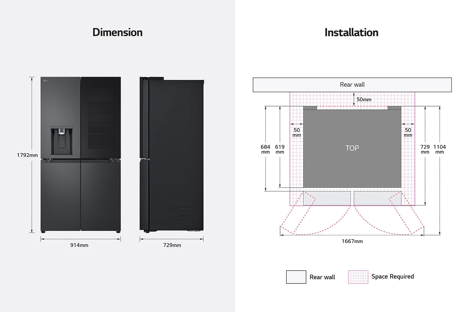 LG Multi Door mit InstaView? | Eis-, Crushed Ice- und Wasserspender | 638 Liter Kapazit?t | ?Energieeffizienzklasse ?E? | Festwasseranschluss | GMG960EVJE, GMG960EVJE