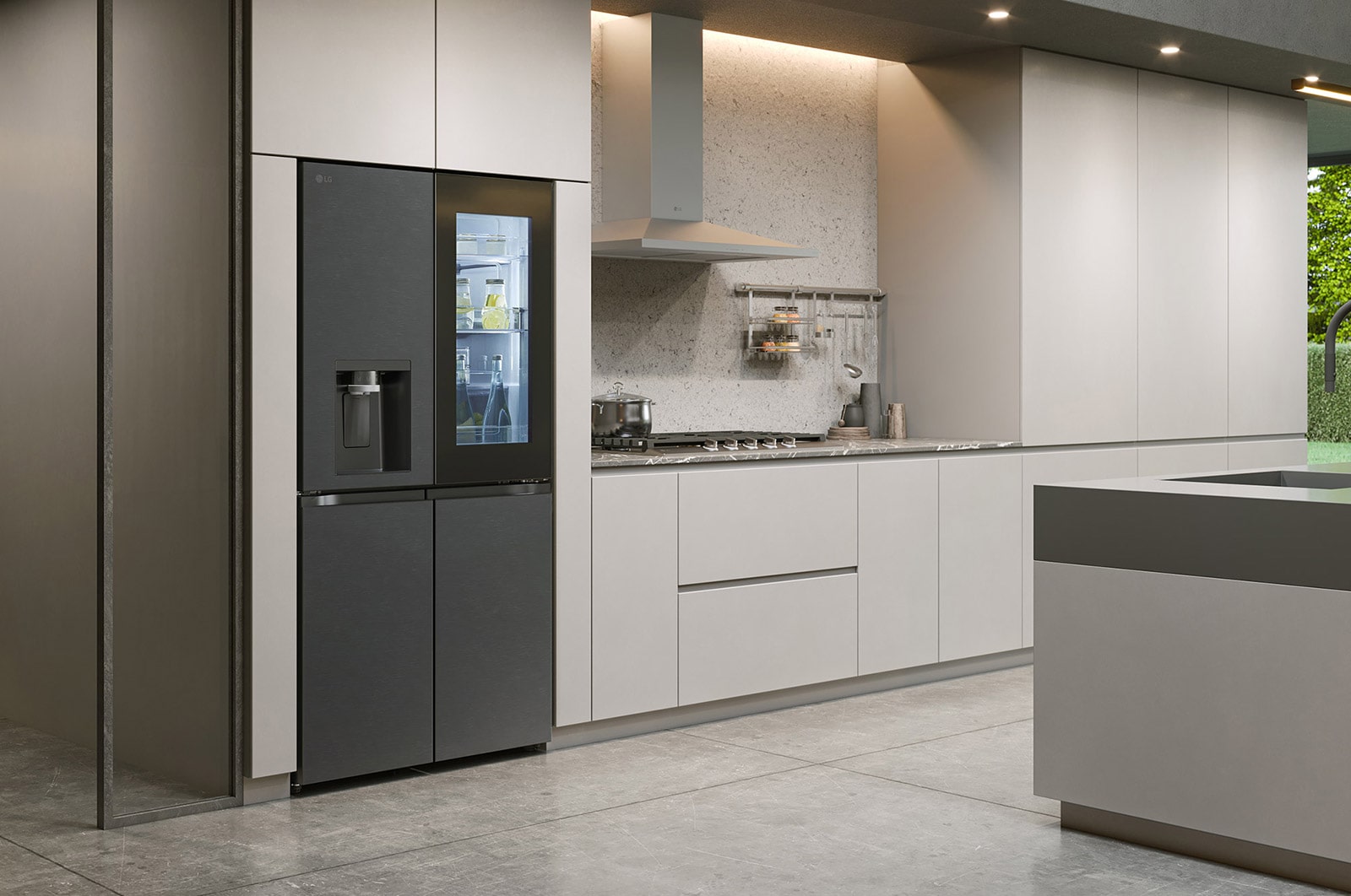 LG Multi Door mit InstaView? | Eis-, Crushed Ice- und Wasserspender | 638 Liter Kapazit?t | ?Energieeffizienzklasse ?E? | Festwasseranschluss | GMG960EVJE, GMG960EVJE