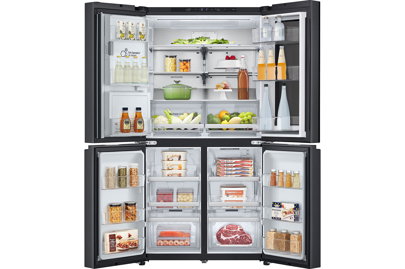LG Multi Door mit InstaView? | Eis-, Crushed Ice- und Wasserspender | 638 Liter Kapazit?t | ?Energieeffizienzklasse ?E? | Festwasseranschluss | GMG960EVJE, GMG960EVJE