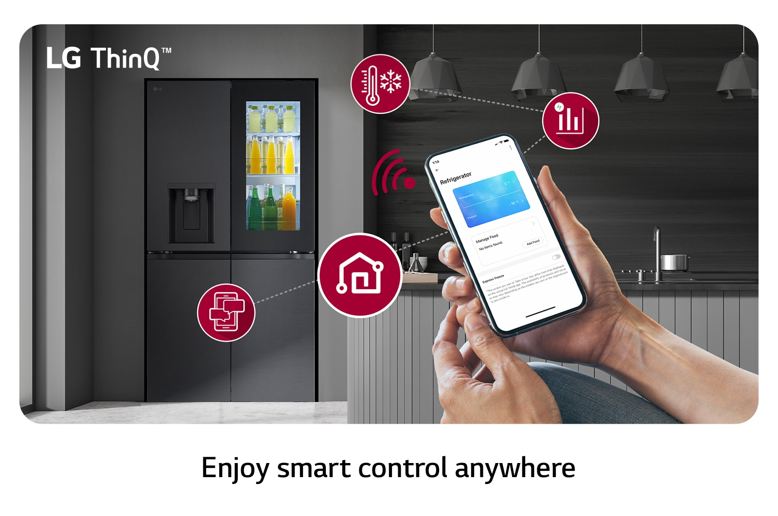 LG Multi Door mit InstaView? | Eis-, Crushed Ice- und Wasserspender | 638 Liter Kapazit?t | ?Energieeffizienzklasse ?E? | Festwasseranschluss | GMG960EVJE, GMG960EVJE