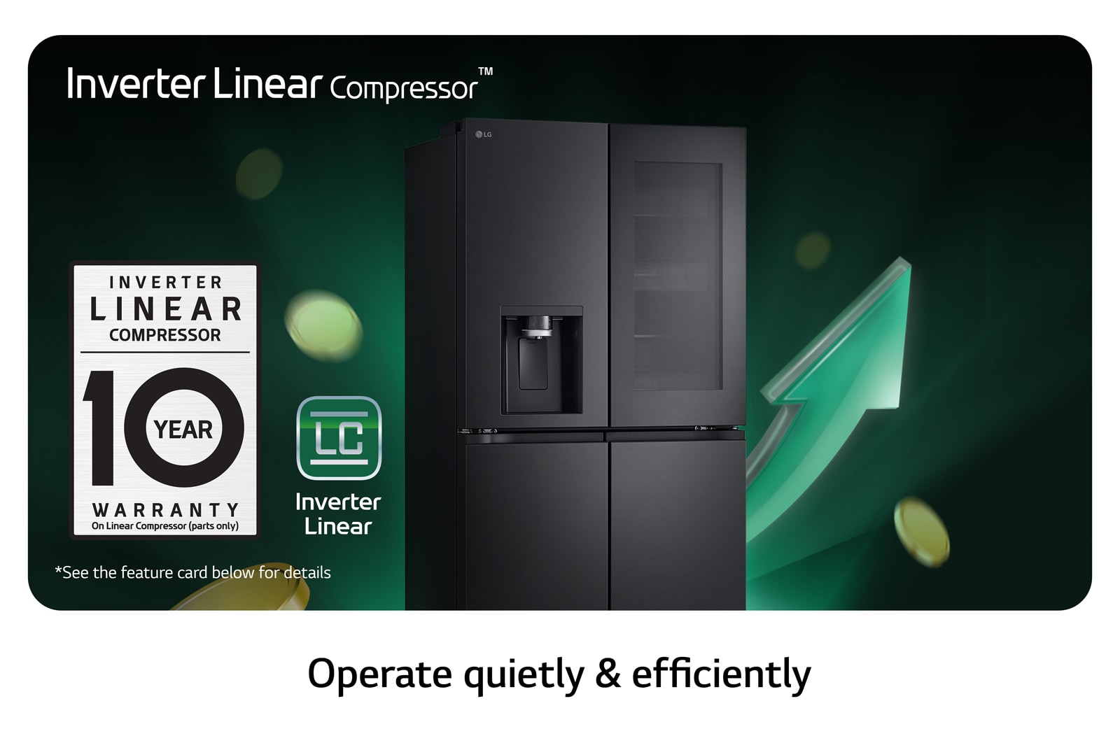 LG Multi Door mit InstaView? | Eis-, Crushed Ice- und Wasserspender | 638 Liter Kapazit?t | ?Energieeffizienzklasse ?E? | Festwasseranschluss | GMG960EVJE, GMG960EVJE