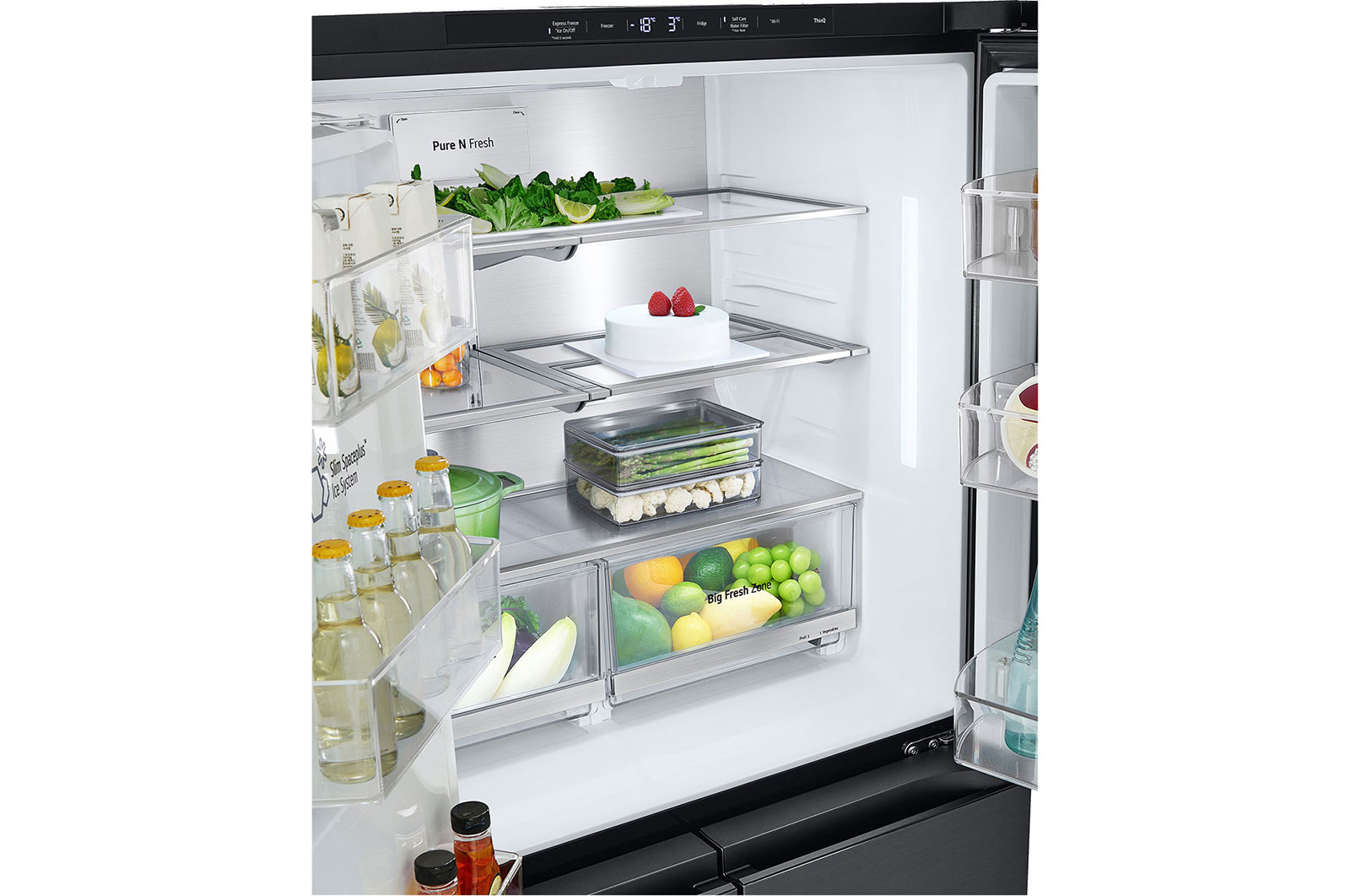 LG Multi Door mit InstaView? | Eis-, Crushed Ice- und Wasserspender | 638 Liter Kapazit?t | ?Energieeffizienzklasse ?E? | Festwasseranschluss | GMG960EVJE, GMG960EVJE