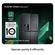 LG Multi Door mit InstaView? | Eis-, Crushed Ice- und Wasserspender | 638 Liter Kapazit?t | ?Energieeffizienzklasse ?E? | Festwasseranschluss | GMG960EVJE, GMG960EVJE