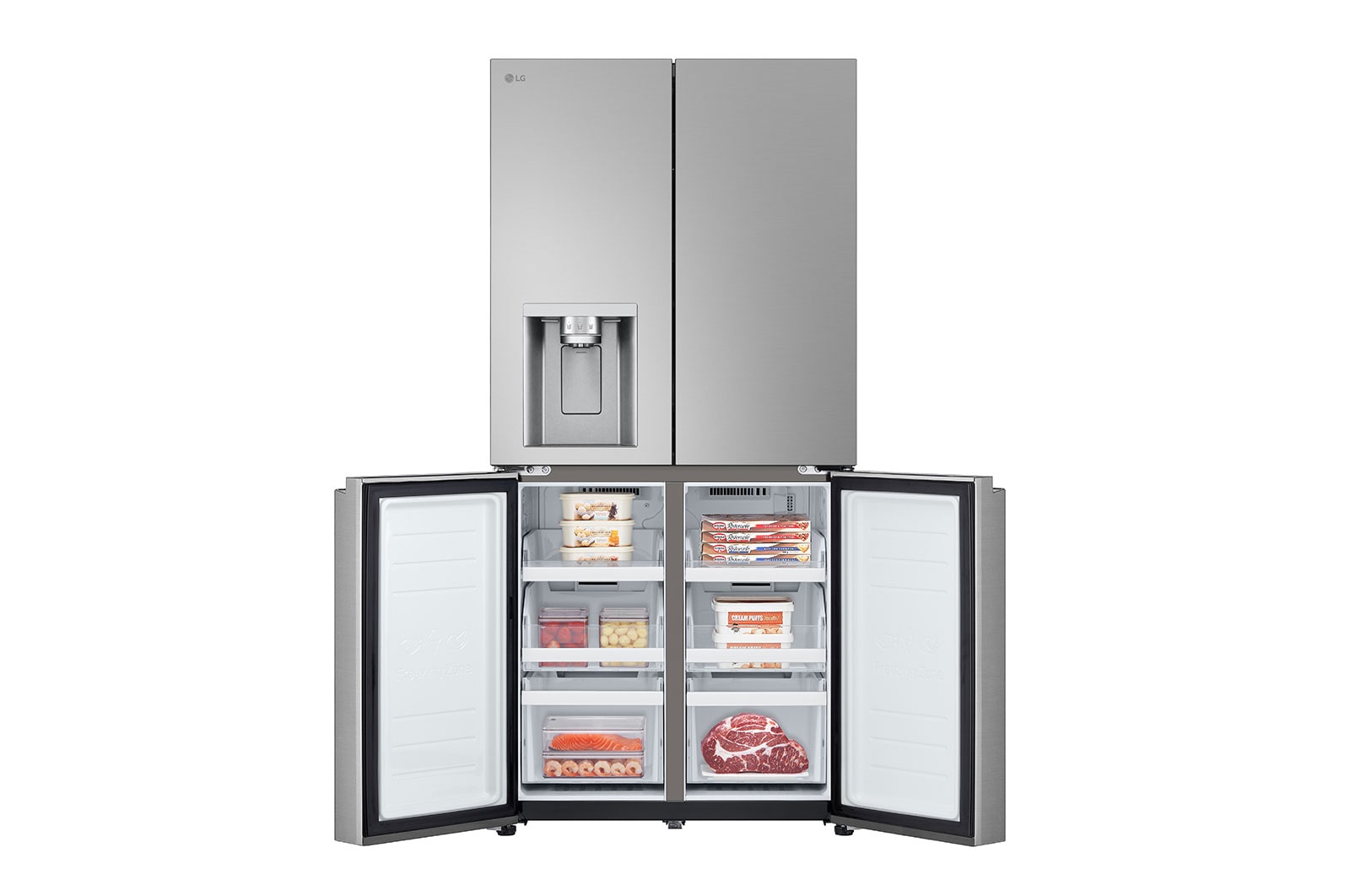LG Mehrtüriger Kühlschrank, DoorCooling+? und ThinQ? Technologie, 508L Fassungsverm?gen, GML861PYPE