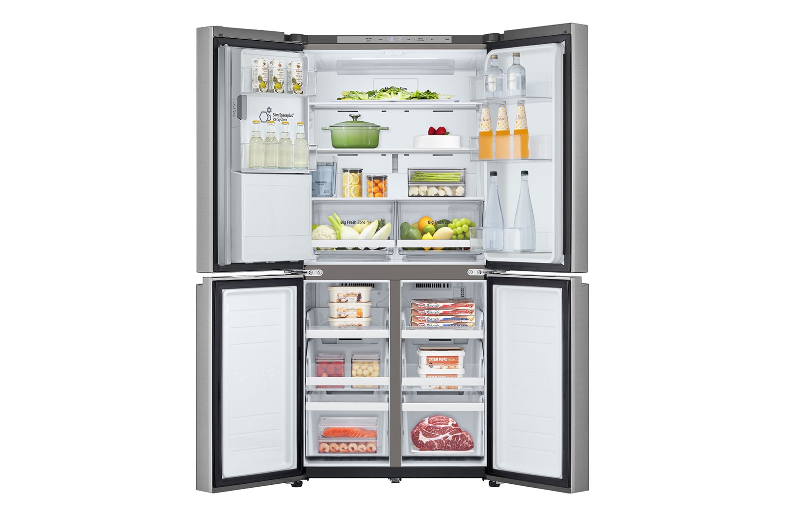 LG Mehrtüriger Kühlschrank, DoorCooling+? und ThinQ? Technologie, 508L Fassungsverm?gen, GML861PYPE