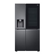 LG Side-by-Side mit  InstaView Door-in-Door? | Craft Ice, Crushed Ice, Eiswürfel und Wasserspender | 635 Liter Kapazit?t | Energieeffizienzklasse E | Festwasseranschluss | Matte Black Steel | LG GSXV90MCDE, GSXV90MCDE