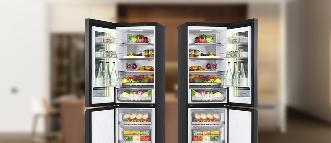 Bild der Kühlschrank?ffnung nach rechts und links.