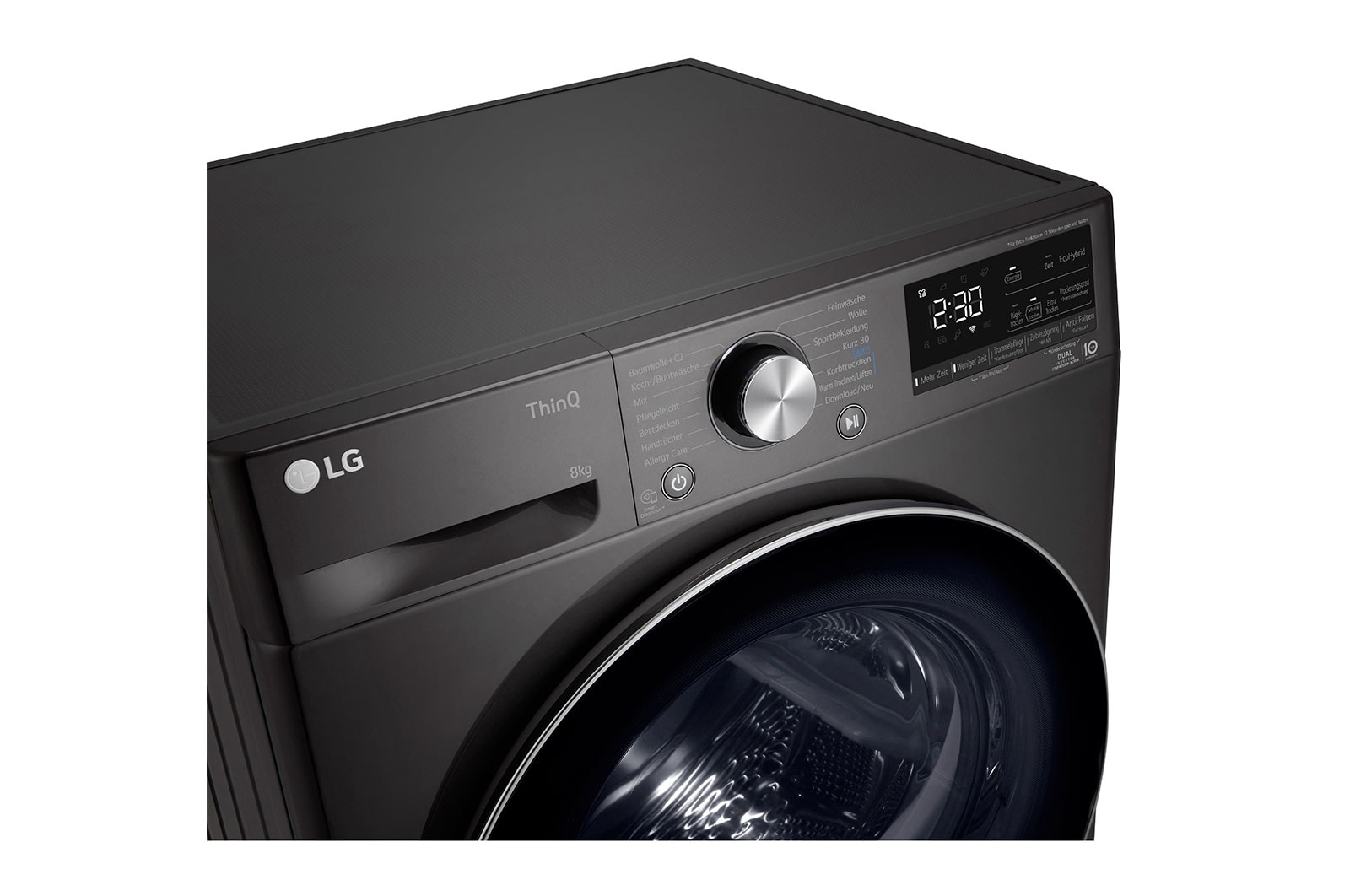 LG Trockner mit Dual Inverter W?rmepumpentechnologie | Automatisch selbstreinigender Kondensator | 8 kg Fassungsverm?gen | Wi-Fi-Funktion | Schwarz I Energieeffizienzklasse A+++, RT80V9B