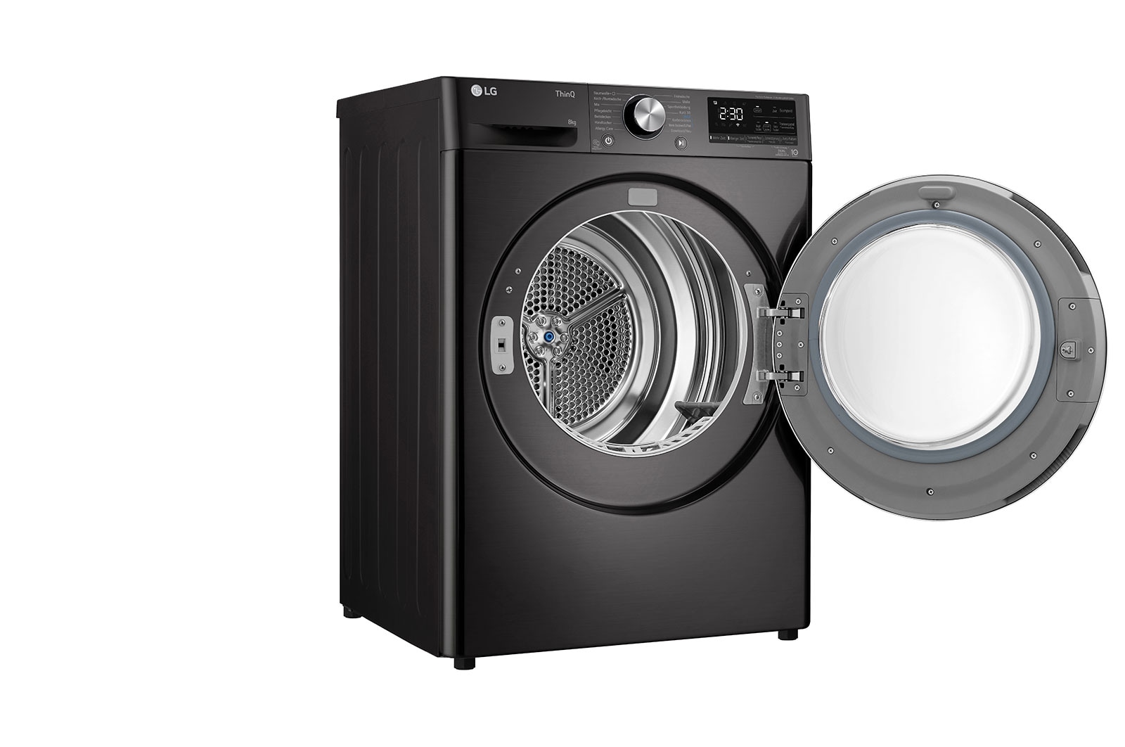 LG Trockner mit Dual Inverter W?rmepumpentechnologie | Automatisch selbstreinigender Kondensator | 8 kg Fassungsverm?gen | Wi-Fi-Funktion | Schwarz I Energieeffizienzklasse A+++, RT80V9B