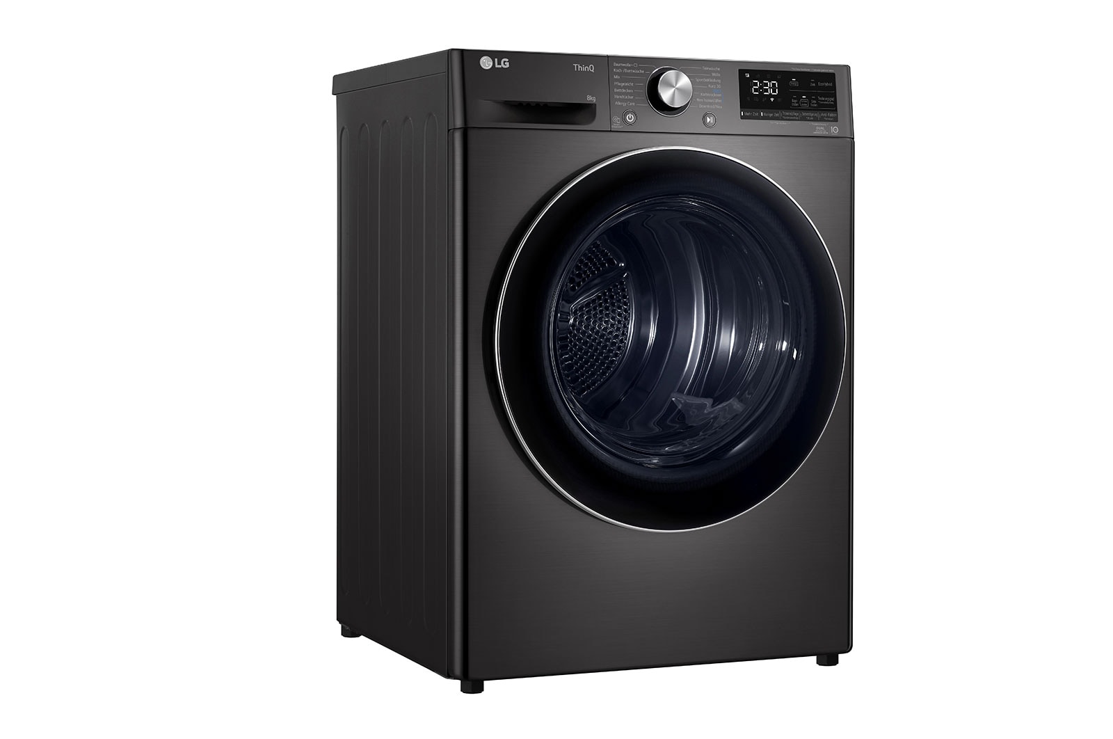 LG Trockner mit Dual Inverter W?rmepumpentechnologie | Automatisch selbstreinigender Kondensator | 8 kg Fassungsverm?gen | Wi-Fi-Funktion | Schwarz I Energieeffizienzklasse A+++, RT80V9B