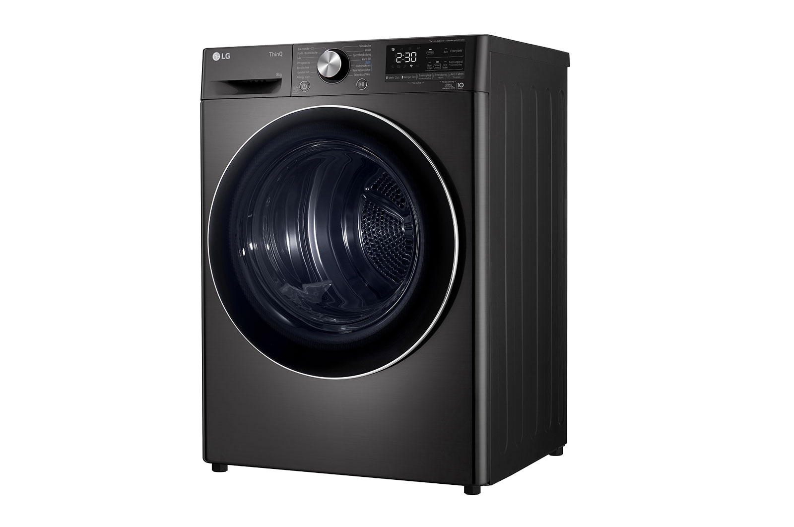 LG Trockner mit Dual Inverter W?rmepumpentechnologie | Automatisch selbstreinigender Kondensator | 8 kg Fassungsverm?gen | Wi-Fi-Funktion | Schwarz I Energieeffizienzklasse A+++, RT80V9B