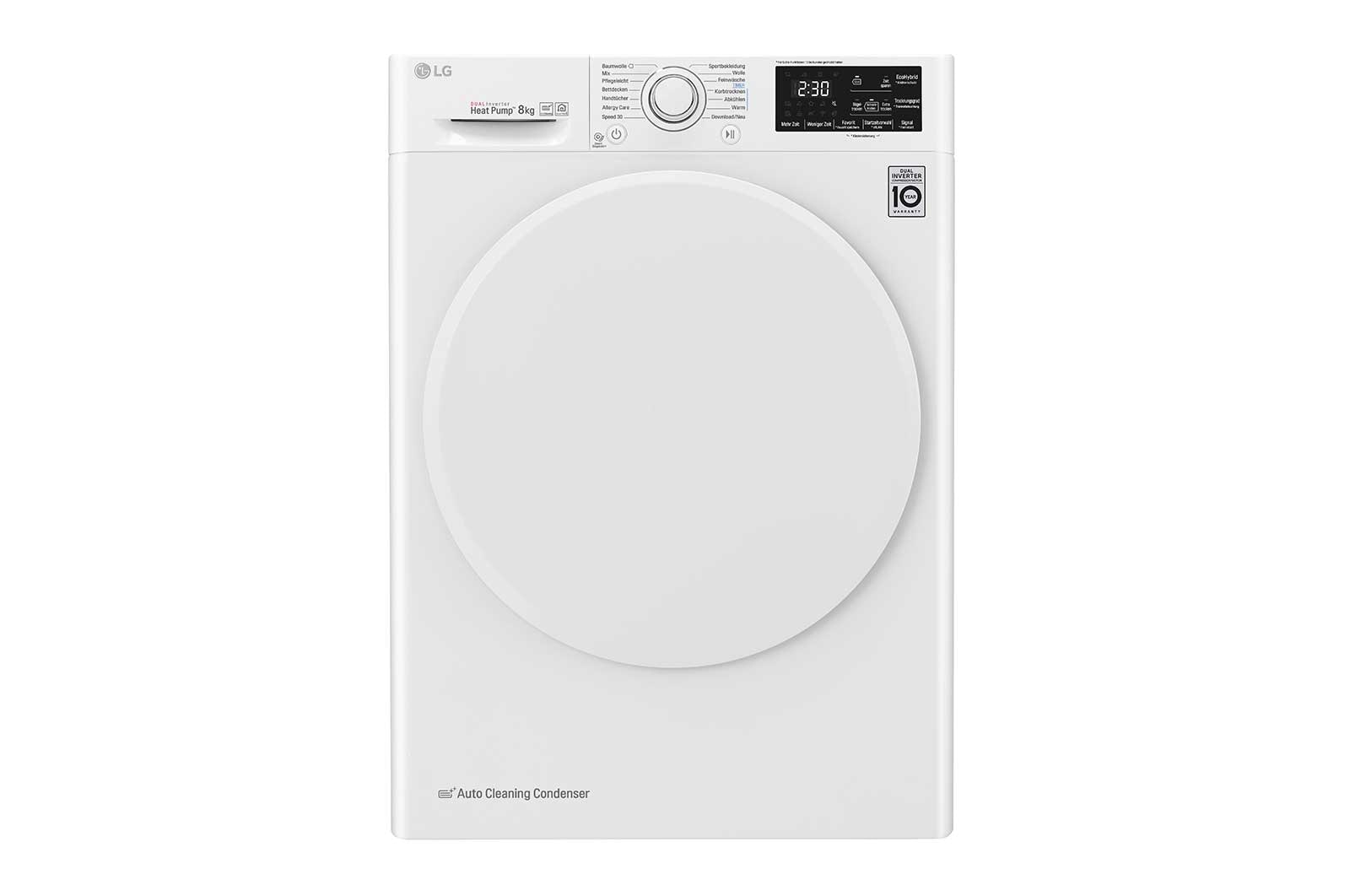 Vorderansicht von Trockner | 8 kg | Dual Inverter W?rmepumpentechnologie | autoreinigender Kondensator  RT8DIHP