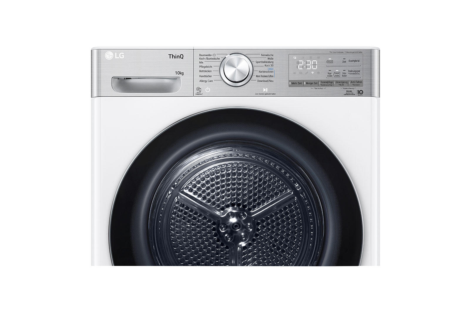 LG Trockner mit Dual Inverter W?rmepumpentechnologie I Automatisch selbstreinigender Kondensator I 10 kg Fassungsverm?gen I Smart Pairing Technologie I Energieeffizienz A+++, V9A2XT