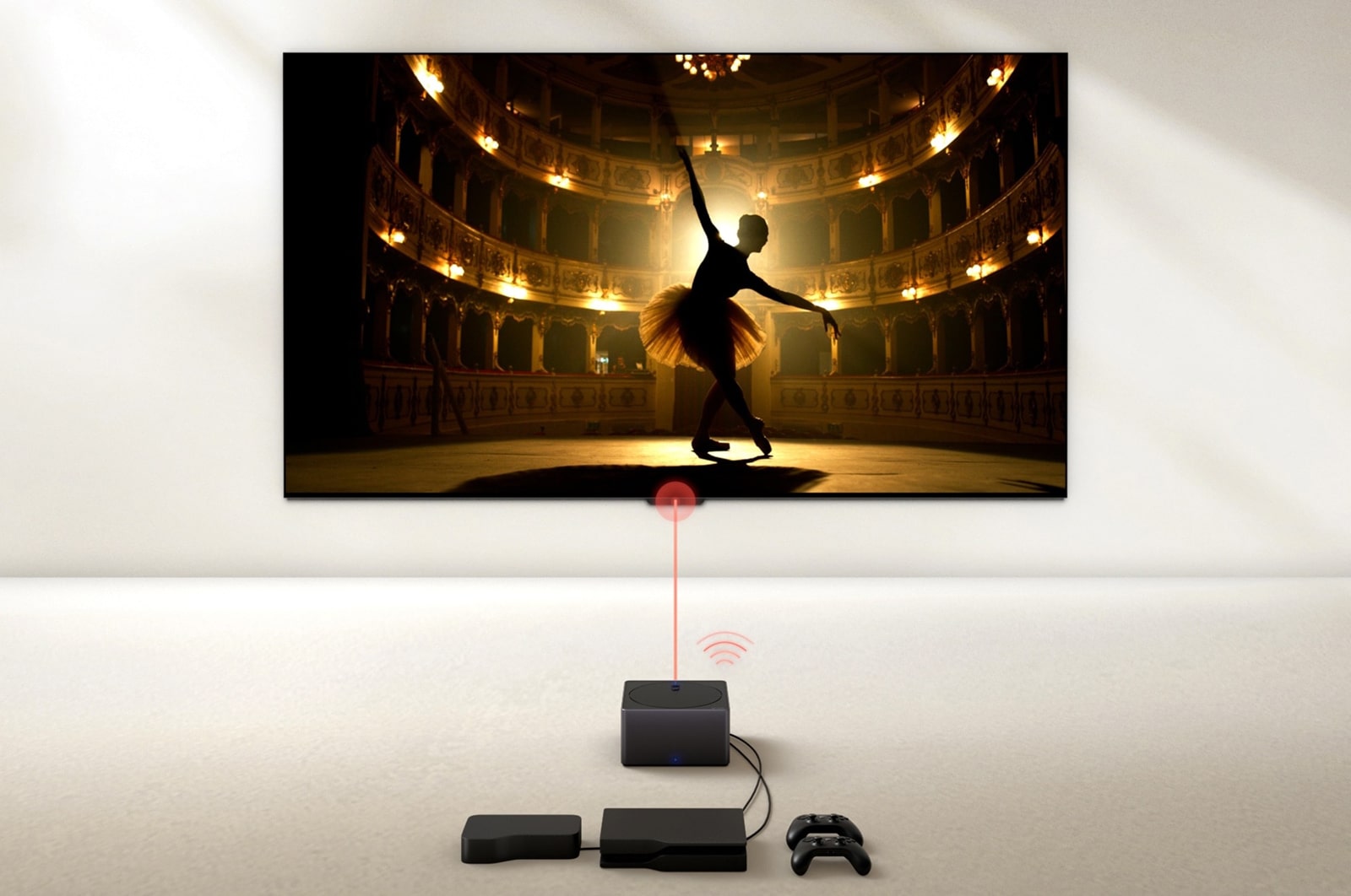 LG Weltweit erster vollkommen kabelloser LG OLED evo AI M4 TV mit 4K 144Hz Video- und Audioübertragung, 83?Zoll , OLED83M49LA