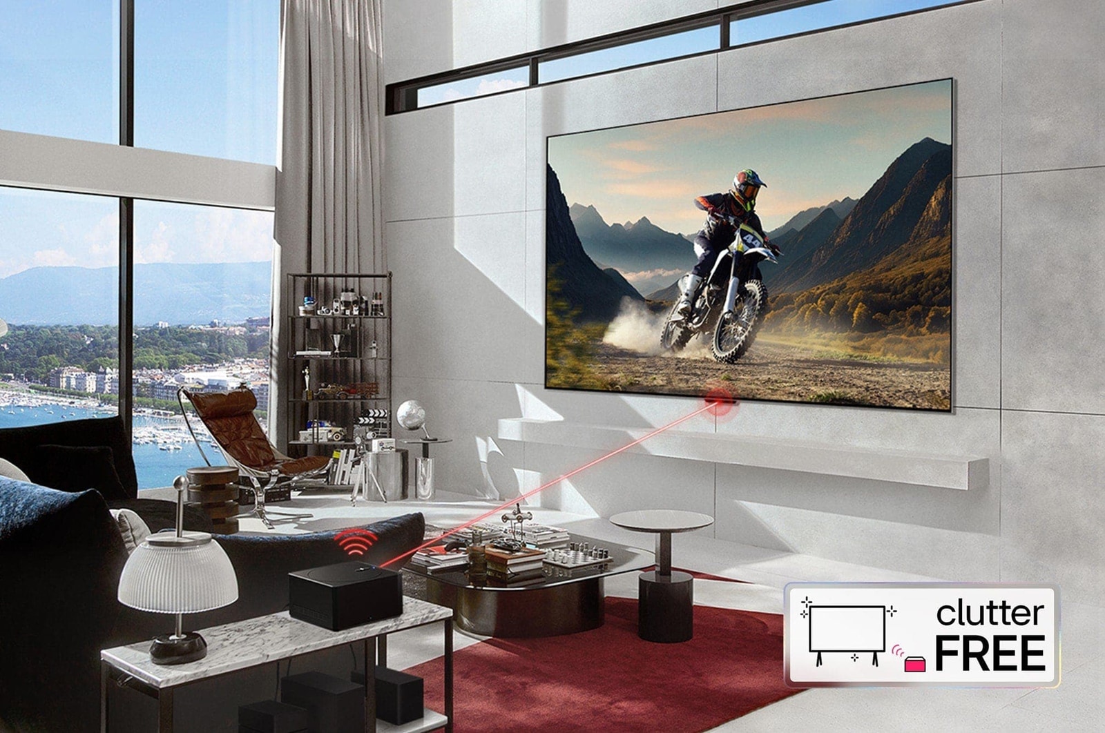 LG Weltweit erster vollkommen kabelloser LG OLED evo AI M4 TV mit 4K 144Hz Video- und Audioübertragung, 83?Zoll , OLED83M49LA