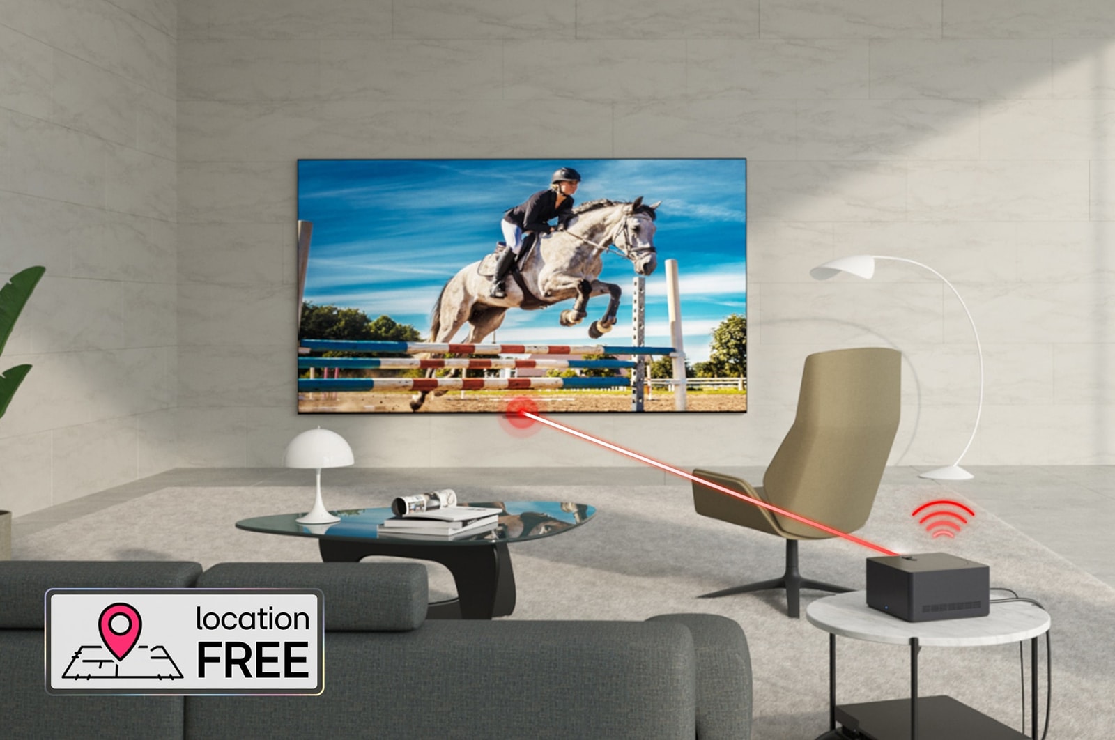 LG Weltweit erster vollkommen kabelloser LG OLED evo AI M4 TV mit 4K 144Hz Video- und Audioübertragung, 83?Zoll , OLED83M49LA