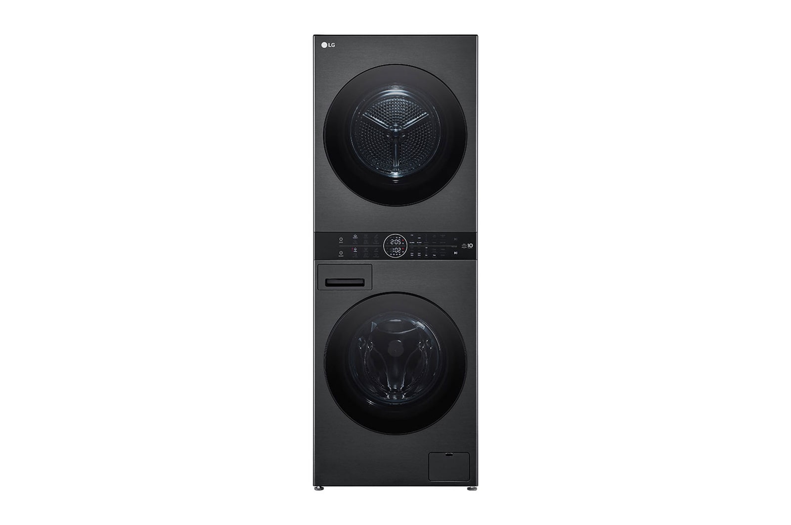 LG WashTower Schwarz (Waschmaschine: A, 12kg, 1350 U./Min.; Trockner: A+++/C, 10kg) Waschmaschine & Trockner in einem Ger?t I WT1210BBF, WT1210BBF