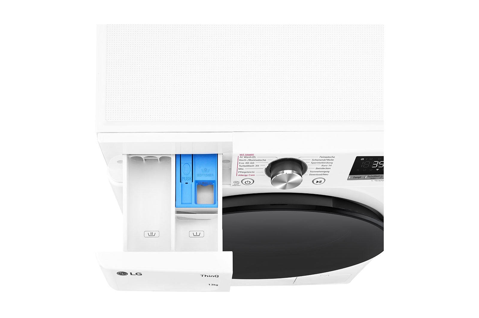 LG Waschmaschine mit 13 kg Kapazit?t | EEK A | 1.400 U./Min. | Wei? mit schwarzem Bullaugenring | F4WR703Y, F4WR703Y