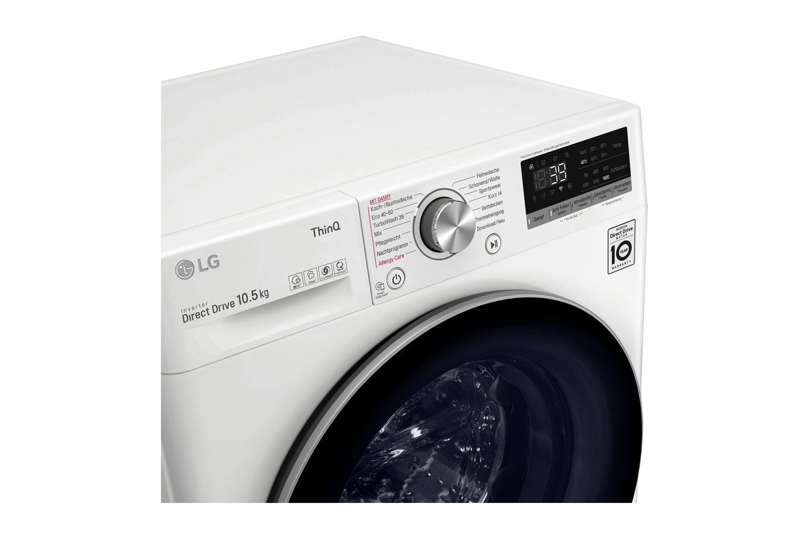LG Waschmaschine | 10.5 kg | AI DD? | Steam? | TurboWash? | Aqualock | Neue Wohlfühl-Trommel | LG F6WV710P1, F6WV710P1