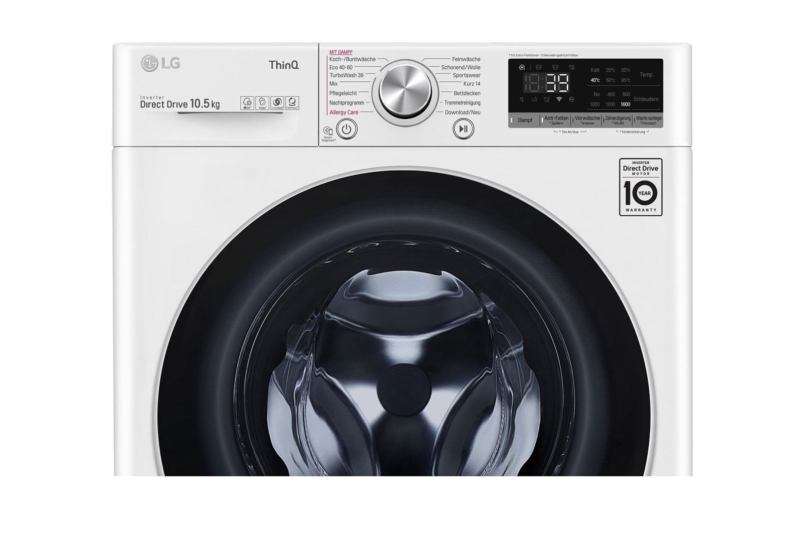 LG Waschmaschine | 10.5 kg | AI DD? | Steam? | TurboWash? | Aqualock | Neue Wohlfühl-Trommel | LG F6WV710P1, F6WV710P1