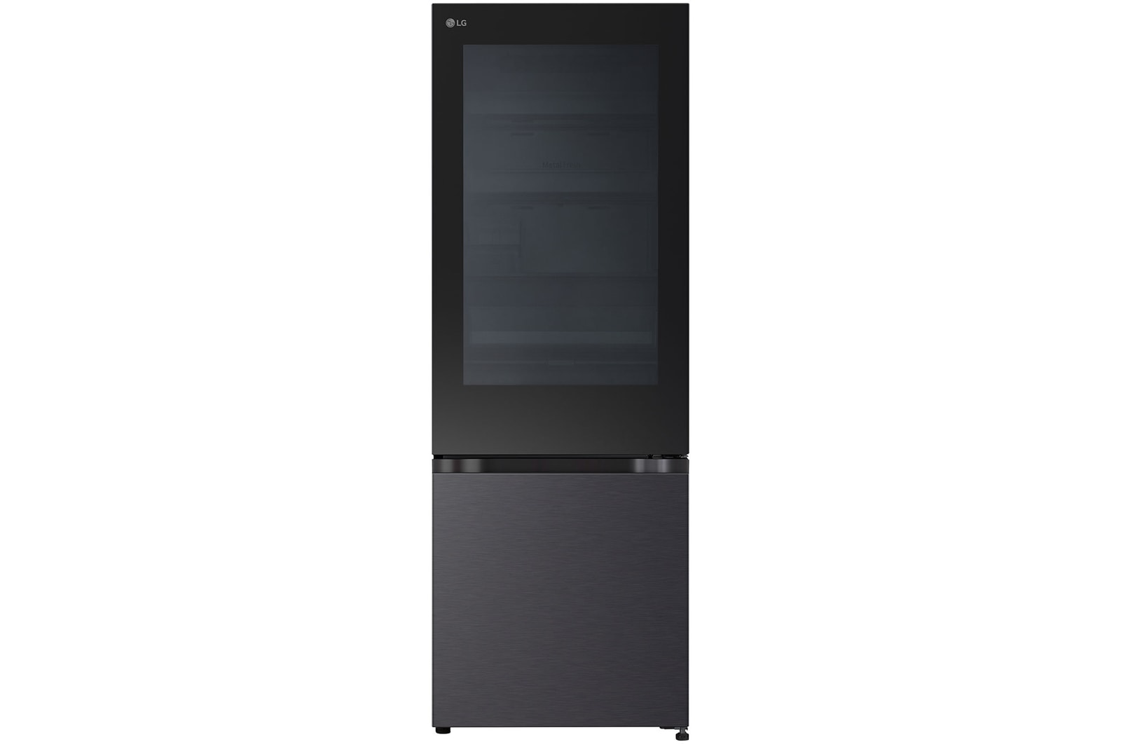 front view of 331L InstaView? Bottom Freezer Refrigerator Essence Matte Black GB-V300MBL