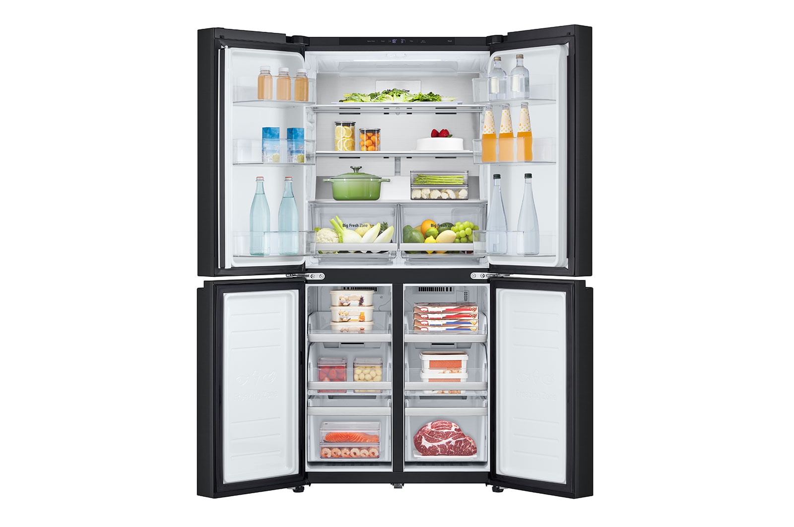 LG 530L Slim French Door Fridge - Matte Black, GF-B505MBL