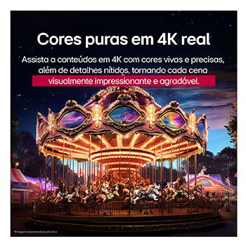 A tela de uma LG TV com um AI Magic Remote em primeiro plano. O bot?o AI está destacado, e um bal?o de fala mostra o texto: “Sugira um filme de que eu goste”. Na tela, vemos o ícone do usuário E, indicando como o AI Voice ID foi capaz de identificar qual era o usuário e fornecer recomenda??es personalizadas com base apenas na sua voz.