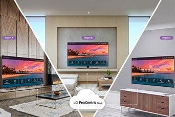 A solu??o LG Pro:Centric Cloud habilita a reprodu??o do mesmo conteúdo em TVs de hotéis em diferentes locais.