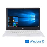 Vista frontal de Notebook LG Ultra Slim com display de 14&#34; HD LED LCD Processador Intel? Celeron?Quad Core 4100 14U380-L