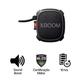 LG XBOOM XG2T Caixa de som Bluetooth portátil - Resistência militar, à prova d'água (IP67), 10 horas de Bateria e Cord?o Ajustável