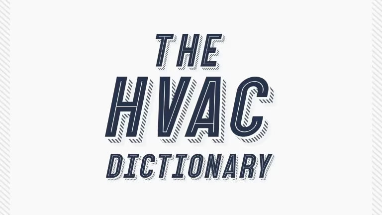 O banner em forma de p?ster com o texto 'O DICIONáRIO HVAC' é colocado no centro.
