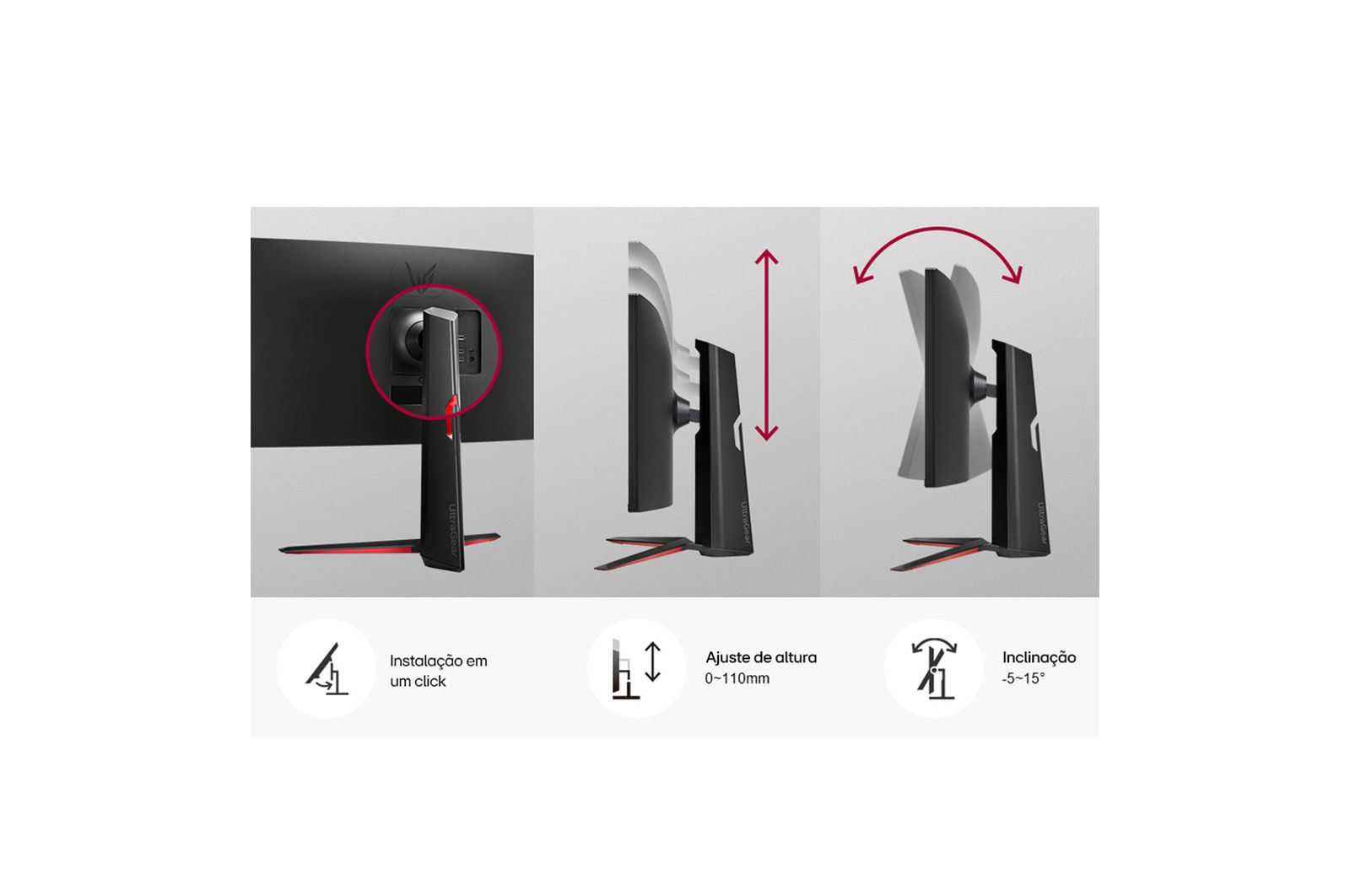 LG Monitor Gamer LG UltraGear Curvo 34” WQHD UltraWide 3440x1440 160Hz 1ms (MBR) HDR10 AMD FreeSync HDMI 34GP63A-B, 34GP63A-B