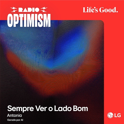 Capa do álbum Sempre Ver o Lado Bom, criada por Antonia com IA.