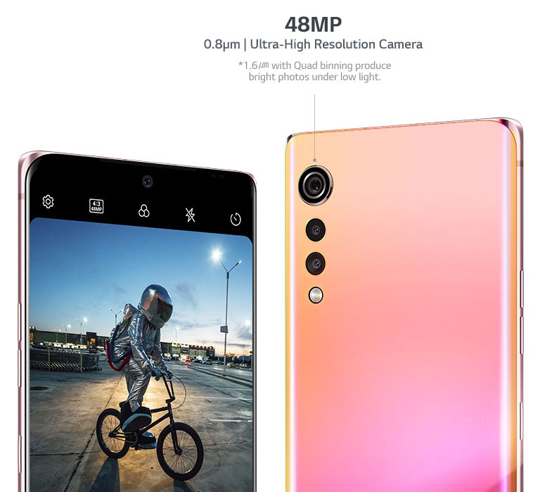A person riding a bike taken by 48 MP high definition and a triple camera on the back of the LG VELVET.