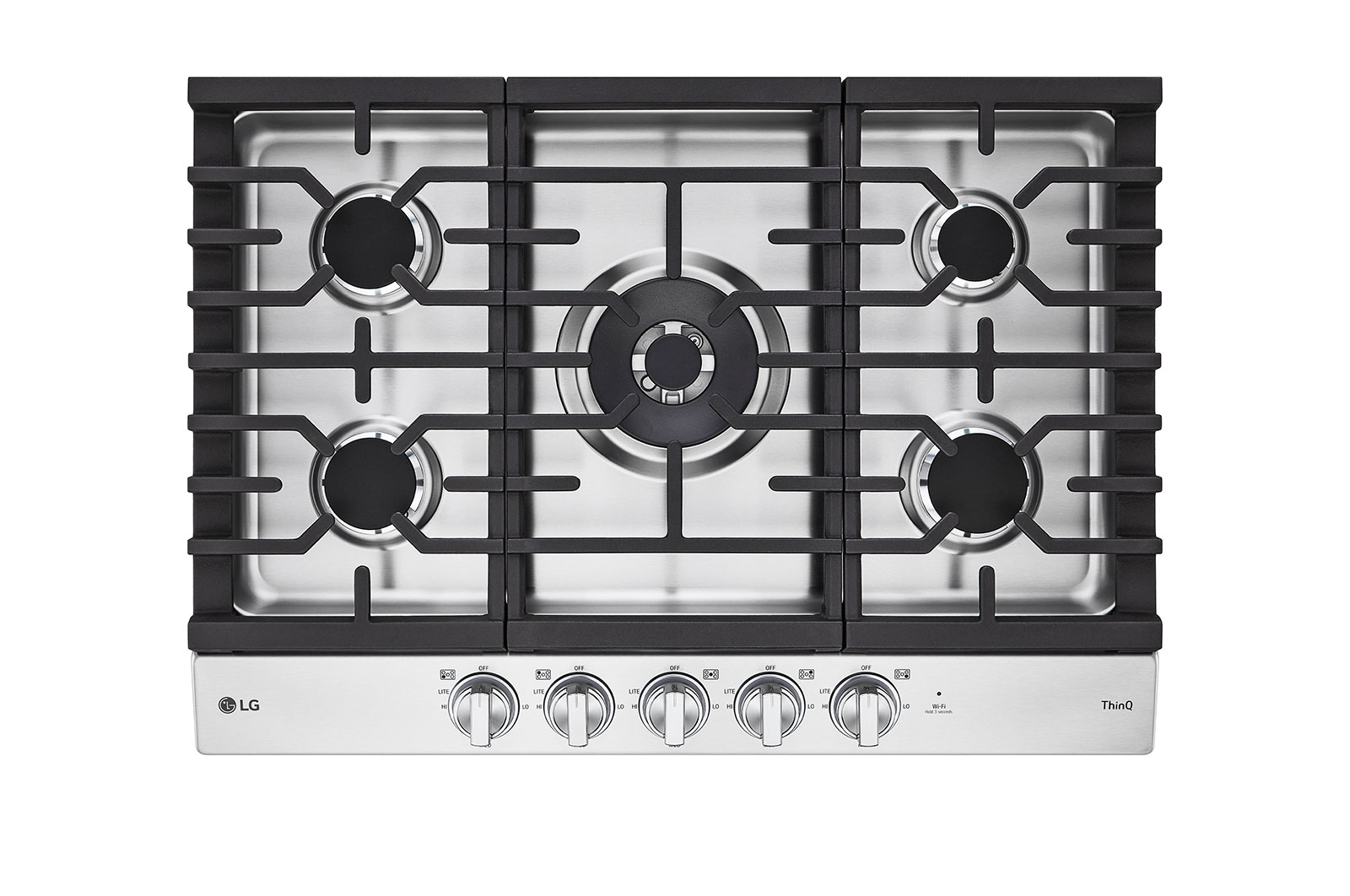 LG 30” Smart Gas Cooktop with UltraHeat? 22K BTU Dual Burner and LED Knobs, CBGJ3027S