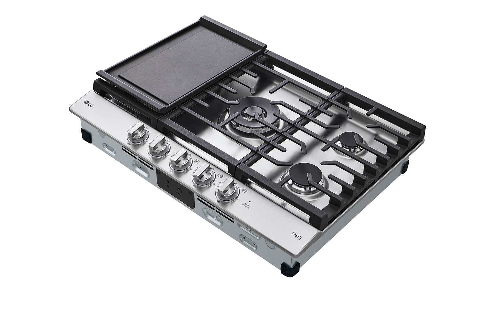 LG 30” Smart Gas Cooktop with UltraHeat? 22K BTU Dual Burner and LED Knobs, CBGJ3027S