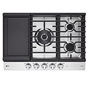 LG 30” Smart Gas Cooktop with UltraHeat? 22K BTU Dual Burner and LED Knobs, CBGJ3027S