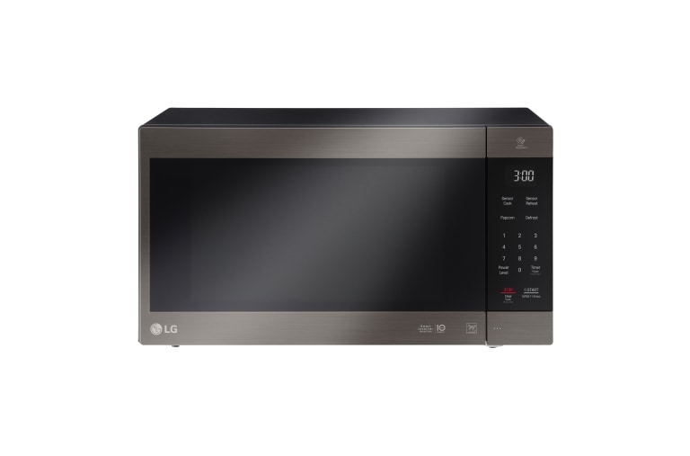 Front view of LG Black Stainless Steel Series 2.0 cu. ft. NeoChef? Countertop Microwave with Smart Inverter and EasyClean? LMC2075BD