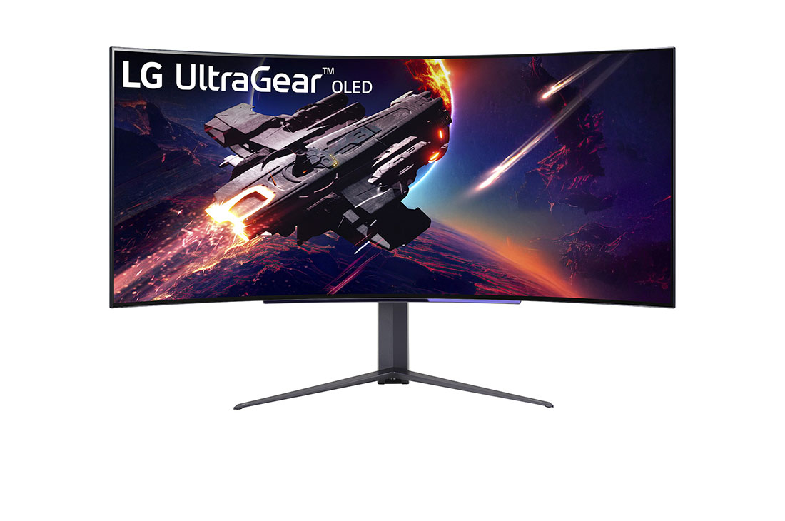 LG 45'' UltraGear? OLED Curved Gaming Monitor WQHD with 240Hz Refresh Rate 0.03ms (GtG) Response Time, 45GR95QE-B