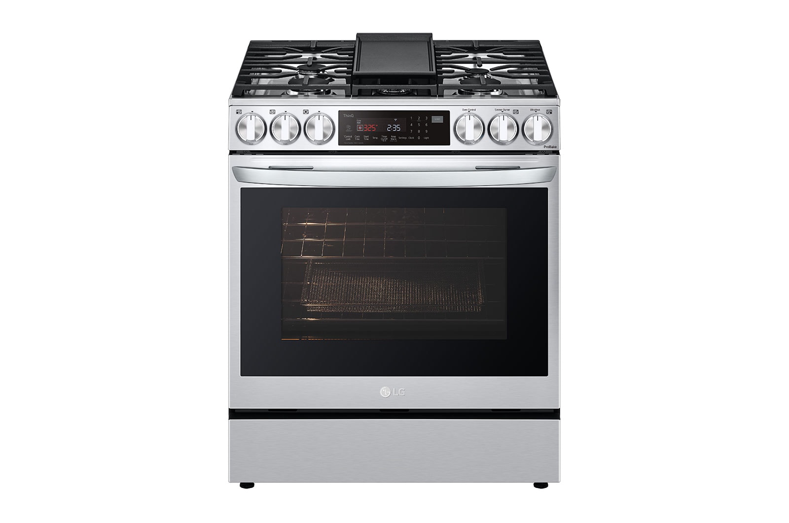LG 6.3 cu ft. Smart Wi-Fi Enabled ProBake Convection? InstaView? Gas Slide-in Range with Air Fry, LSGL6335F