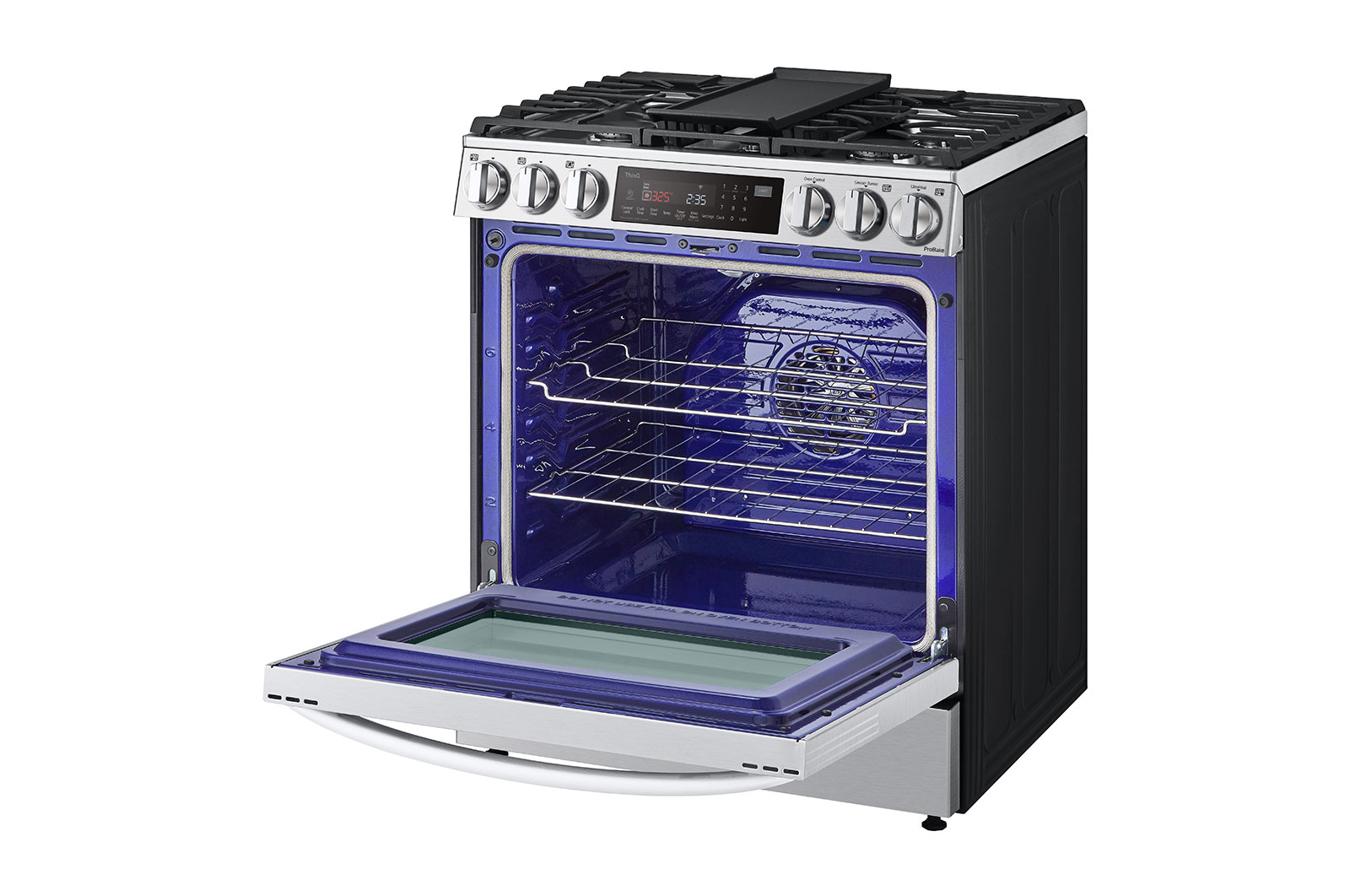 LG 6.3 cu ft. Smart Wi-Fi Enabled ProBake Convection? InstaView? Gas Slide-in Range with Air Fry, LSGL6335F