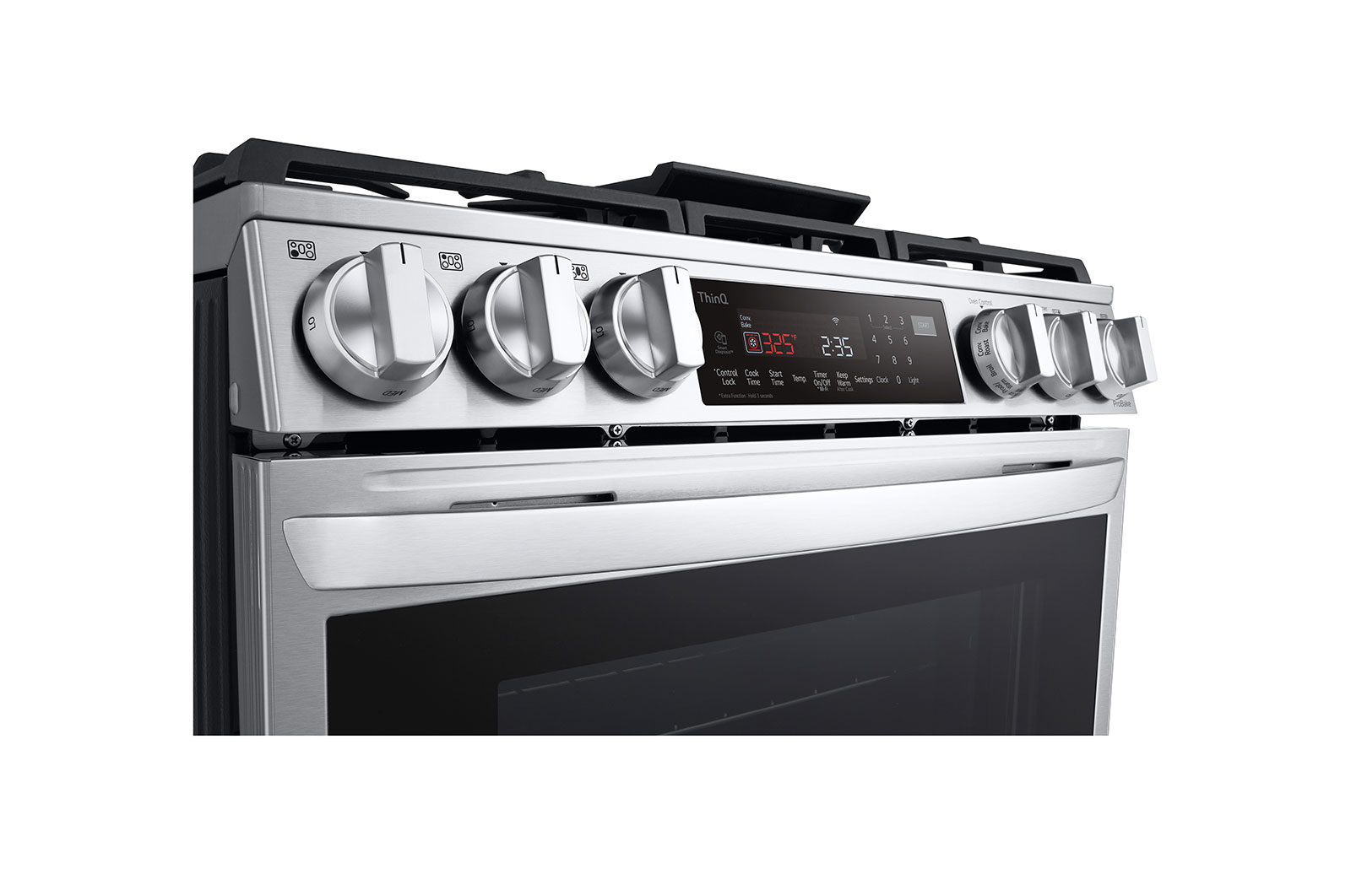 LG 6.3 cu ft. Smart Wi-Fi Enabled ProBake Convection? InstaView? Gas Slide-in Range with Air Fry, LSGL6335F