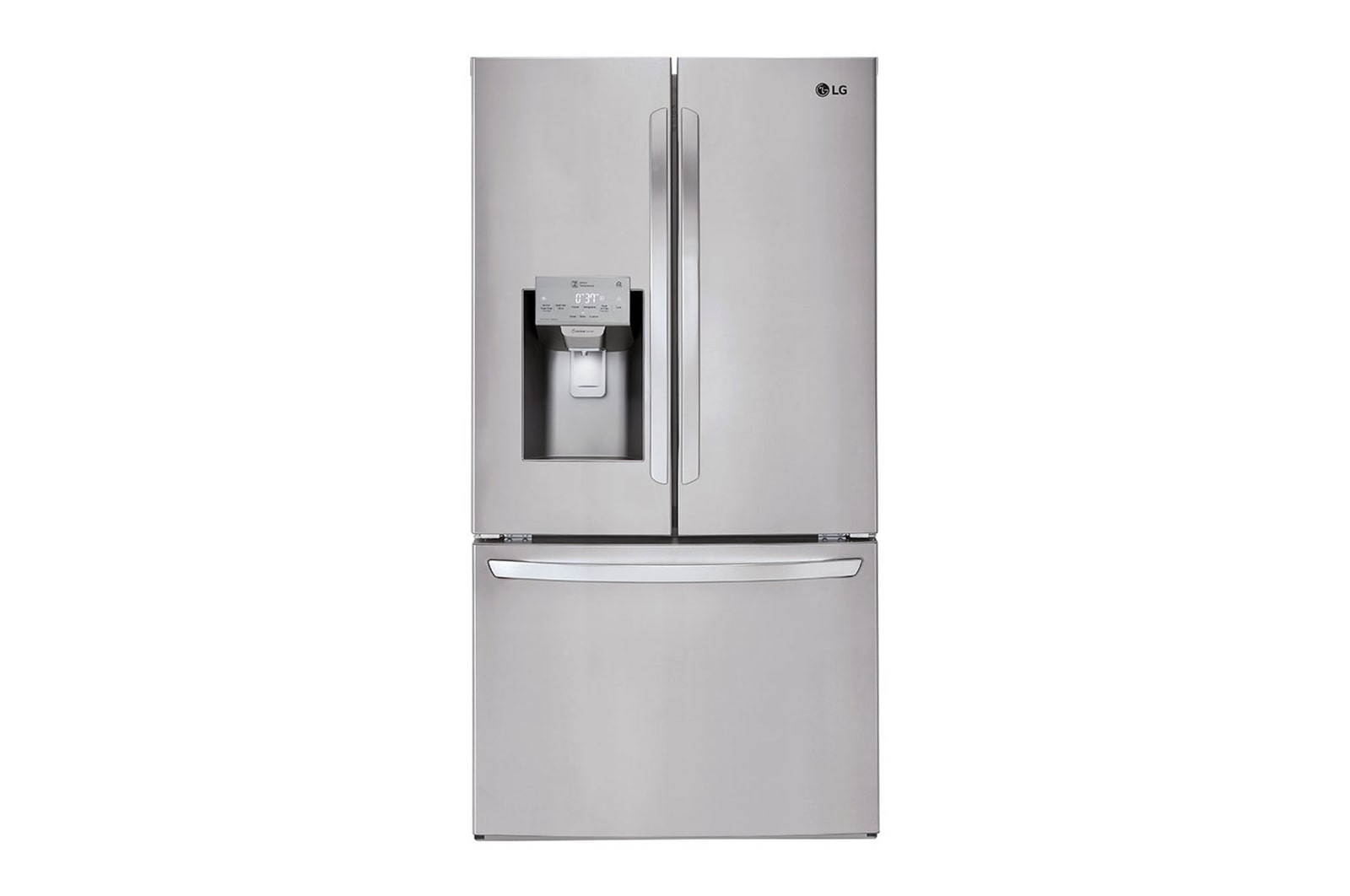 Front view of 36&#39;&#39; Smudge Resistant Refrigerator with ThinQ? Technology and Dual Ice Makers LFXS26973S