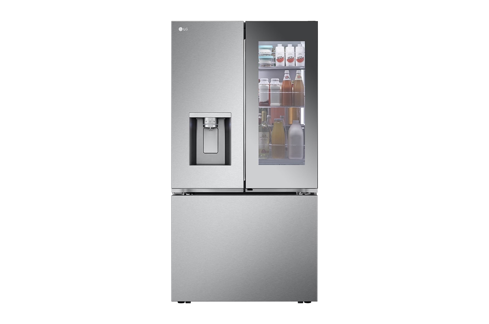 LG 26 cu. ft. Smart Mirror InstaView? Counter-Depth MAX? French Door Refrigerator with Four Types of Craft Ice?, LRYKC2606S